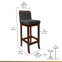 Ver imagem 3 de Kit 5 Banquetas Alta para Bancada de Cozinha Nice Madeira Castanho Matelassê Suede Cinza Ccs