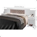 Ver imagem 3 de Cabeceira Box Mística Queen com Mesas MDF-MDP Branco Bege Framar