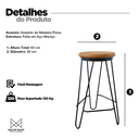 Ver imagem 5 de Kit 2 Banquetas Média para Cozinha Bar Balcão Bistrô Hairpin:madeira