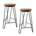 Ver imagem 1 de Kit 2 Banquetas Média para Cozinha Bar Balcão Bistrô Hairpin:madeira