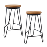 Kit 2 Banquetas Média para Cozinha Bar Balcão Bistrô Hairpin:madeira - 1