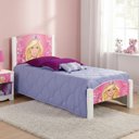 Ver imagem 3 de Cama para Criança Solteiro com Grade Proteção e Colchão - Barbie Branco