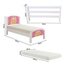 Ver imagem 2 de Cama para Criança Solteiro com Grade Proteção e Colchão - Barbie Branco