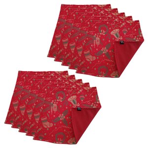 Jogo Americano Luxo Enfeites Natalino Dupla face 10un