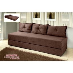 Sofanete Sofá de 3 lugares Sofá Cama de Casal Bicama em Suede Marrom - 2