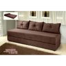 Sofanete Sofá de 3 lugares Sofá Cama de Casal Bicama em Suede Marrom - 2