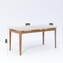 Ver imagem 3 de Sala de Jantar Baobá Mesa 160x80 Vidro com 6 Cadeiras Oiti em Madeira Tauari - Madeira/Offwhite/