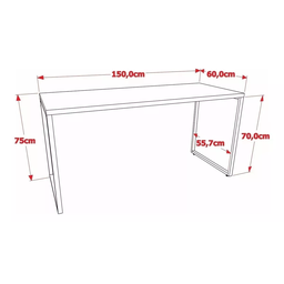 Mesa Para Computador Diretor Estilo Industrial 1,50m Kuadra - 4