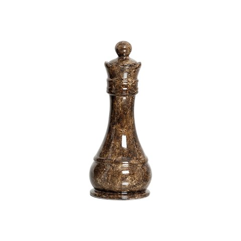 Peça de Xadrez Decorativa de Cerâmica Rainha Marrom Petra 30x13 cm