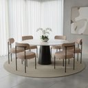 Ver imagem 1 de Cadeira Sala de Jantar Margara Kit 6 em Aço Preto Bouclê Ted D03 - D'Rossi