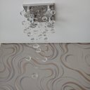 Ver imagem 2 de lustre de cristal para sala de jantar, sala de estar, quarto com 50cm de alt, base de inox polido 20