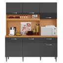 Ver imagem 1 de Kit Cozinha Compacta 6 Portas Siena 160 Cm Cinamomo Grafite Armoveis