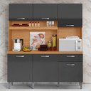 Ver imagem 2 de Kit Cozinha Compacta 6 Portas Siena 160 Cm Cinamomo Grafite Armoveis