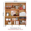 Ver imagem 3 de Kit Cozinha Compacta 6 Portas Siena 160 Cm Cinamomo Grafite Armoveis