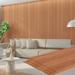 Painel Ripado Canelado/ondulado Louro Freijo 2750 X 445 X 9mm - Caixa com 4 Painéis = 5m2