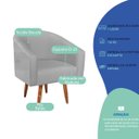 Ver imagem 4 de Kit 2 Poltronas Decorativa Jade Design Moderno Sala de Estar Quarto Escritório Confortável Luxo Pés