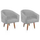 Ver imagem 5 de Kit 2 Poltronas Decorativa Jade Design Moderno Sala de Estar Quarto Escritório Confortável Luxo Pés