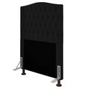 Ver imagem 1 de Cabeceira Greta Cama Box Solteiro 90cm Suede Preto