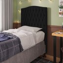 Ver imagem 4 de Cabeceira Greta Cama Box Solteiro 90cm Suede Preto