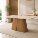 Ver imagem 1 de Mesa de Jantar Olivia Henn 160 cm com Tampo MDF e Vidro para 6 Lugares Canto Reto