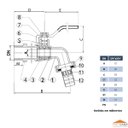Ver imagem 3 de Torneira Esfera Tanque Jardim 3/4 X 3/4 Alavanca Ivm Italy Bico Mangueira Máquina Lavar Lavadora