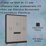 Roupeiro Solteiro 6 Portas 838 Chocolate Off White Poqq Chocolate Off White - 3