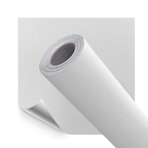 Papel de Parede Adesivo Lavavel Texturizado Linho Branco Fosco 500x60cm