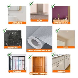 Papel de Parede Adesivo Lavavel Texturizado Linho Branco Fosco 500x60cm - 8