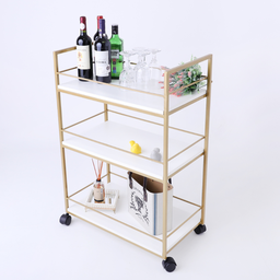 Carrinho de Bebidas Barzinho Adega Estilo Industrial Dourado - 9