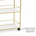 Ver imagem 5 de Carrinho de Bebidas Barzinho Adega Estilo Industrial Dourado