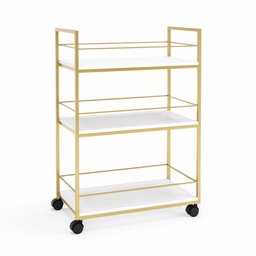 Carrinho de Bebidas Barzinho Adega Estilo Industrial Dourado - 3
