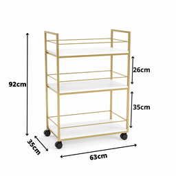 Carrinho de Bebidas Barzinho Adega Estilo Industrial Dourado - 6