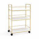 Ver imagem 3 de Carrinho de Bebidas Barzinho Adega Estilo Industrial Dourado