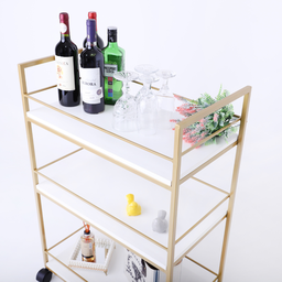 Carrinho de Bebidas Barzinho Adega Estilo Industrial Dourado - 10
