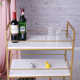 Carrinho de Bebidas Barzinho Adega Estilo Industrial Dourado - 8