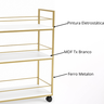 Carrinho de Bebidas Barzinho Adega Estilo Industrial Dourado - 4