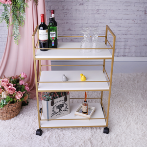 Carrinho de Bebidas Barzinho Adega Estilo Industrial Dourado