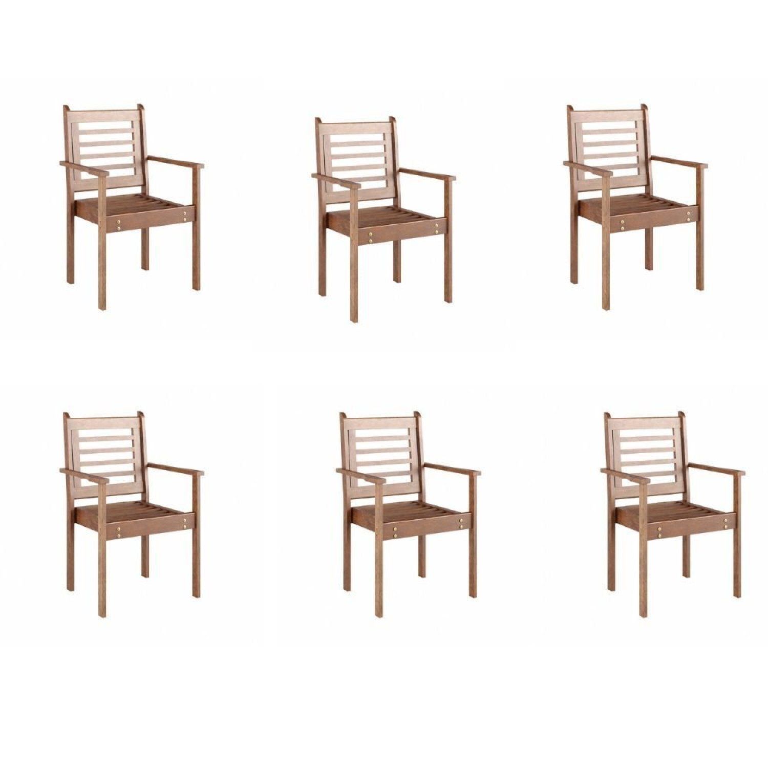 Conjunto 6 Cadeiras Pink Sands Madeira Maciça