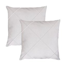 Kit 2 Capas para Almofada Drapeada em Veludo Quadrada Branco - 1
