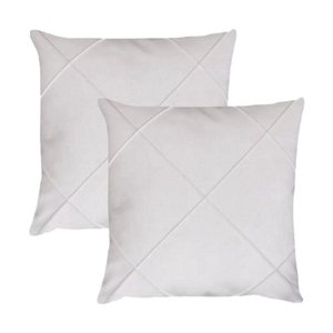 Kit 2 Capas para Almofada Drapeada em Veludo Quadrada Branco