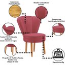 Ver imagem 2 de Jogo de Cadeira para Sala de Jantar Estofada Confortáveis com Pés de Madeira Moblan Decor