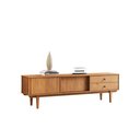 Ver imagem 3 de Rack Sala Minimalista Tv 75 Pés Madeira 175 Cm Freijó Simona