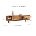 Ver imagem 7 de Rack Sala Minimalista Tv 75 Pés Madeira 175 Cm Freijó Simona