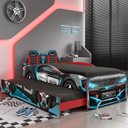 Ver imagem 3 de Bicama Infantil Carro Tornado Fun Preto Azul Pura Magia