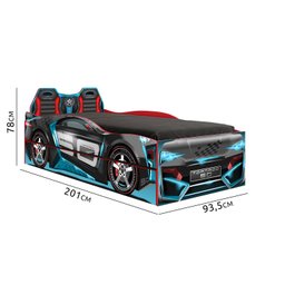 Bicama Infantil Carro Tornado Fun Preto Azul Pura Magia - 4