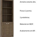Ver imagem 3 de Armário Estante Alto para Escritório Home Office ME4110 MDP Nogal - Gran Belo