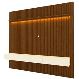 Painel para TV até 90 Polegadas Ripado com LED 3 Gavetas 230cm 100% MDF Nobre - 3