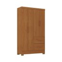 Ver imagem 3 de Guarda Roupa Solteiro Primordial Max 4 Portas de Bater 2 Gavetas Marrom/Cinamomo