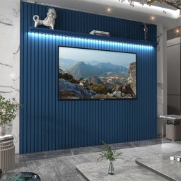 Painel para TV até 90 Polegadas Ripado com LED 230cm 100% MDF Nobre - 7