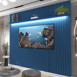 Painel para TV até 90 Polegadas Ripado com LED 230cm 100% MDF Nobre - 11
